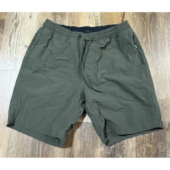 lululemon athletica Other - Lululemon Bowline Shorts 8" Seersucker in Dark Olive Men's Large Unlined Gym Run